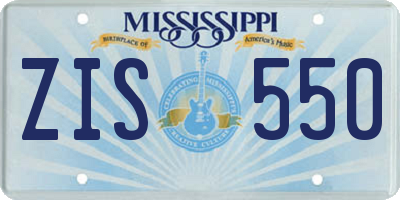 MS license plate ZIS550