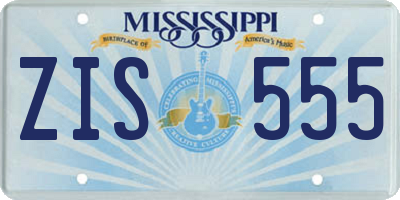 MS license plate ZIS555