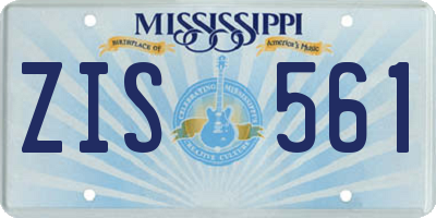 MS license plate ZIS561