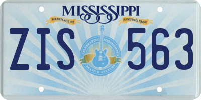 MS license plate ZIS563
