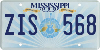 MS license plate ZIS568