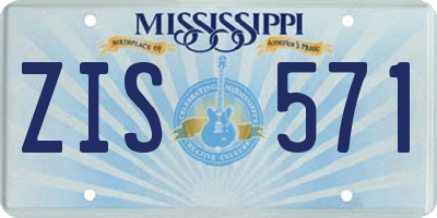 MS license plate ZIS571