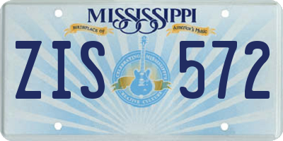 MS license plate ZIS572