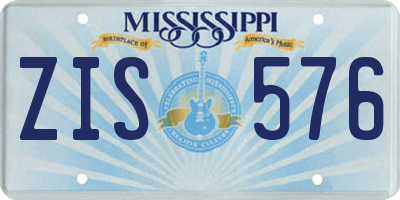 MS license plate ZIS576