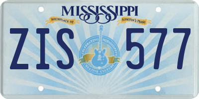 MS license plate ZIS577