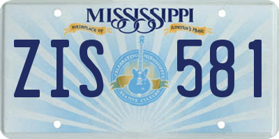 MS license plate ZIS581