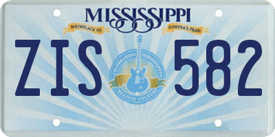 MS license plate ZIS582