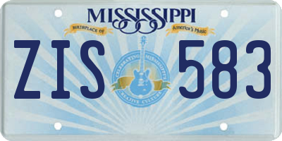 MS license plate ZIS583