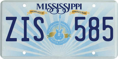 MS license plate ZIS585