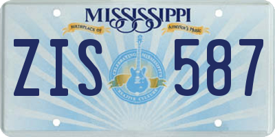 MS license plate ZIS587