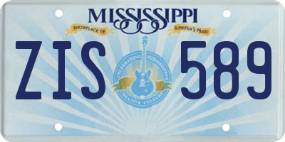 MS license plate ZIS589