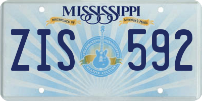 MS license plate ZIS592