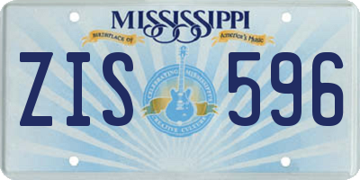MS license plate ZIS596