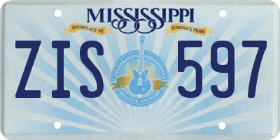 MS license plate ZIS597