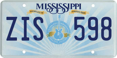 MS license plate ZIS598