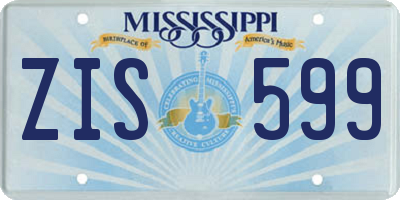 MS license plate ZIS599