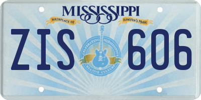 MS license plate ZIS606
