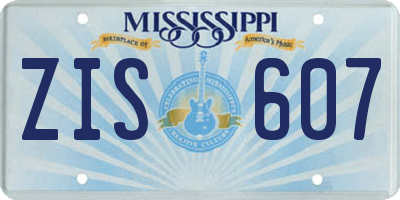 MS license plate ZIS607