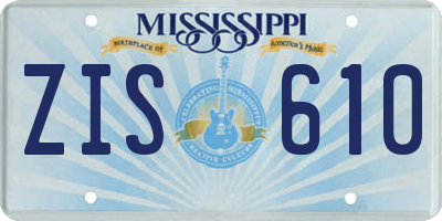 MS license plate ZIS610