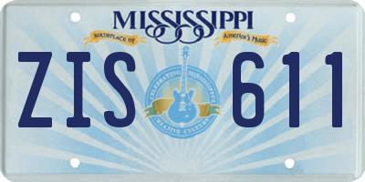 MS license plate ZIS611