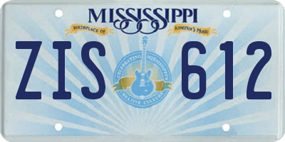 MS license plate ZIS612