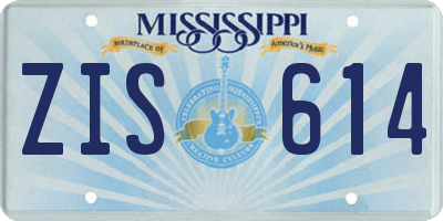 MS license plate ZIS614