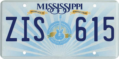 MS license plate ZIS615