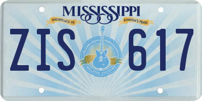 MS license plate ZIS617