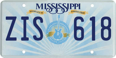 MS license plate ZIS618