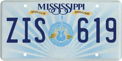 MS license plate ZIS619