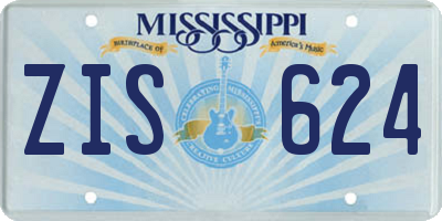 MS license plate ZIS624