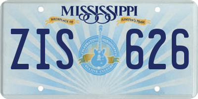 MS license plate ZIS626