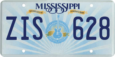 MS license plate ZIS628
