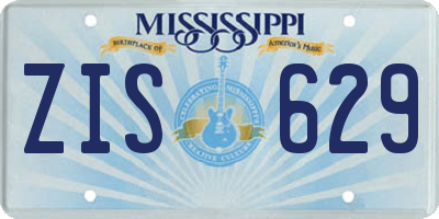 MS license plate ZIS629