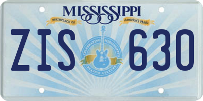 MS license plate ZIS630