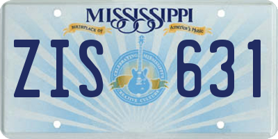 MS license plate ZIS631