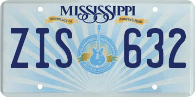 MS license plate ZIS632