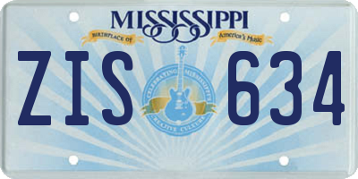 MS license plate ZIS634