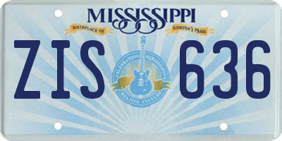 MS license plate ZIS636