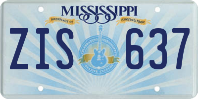 MS license plate ZIS637