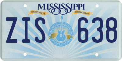 MS license plate ZIS638