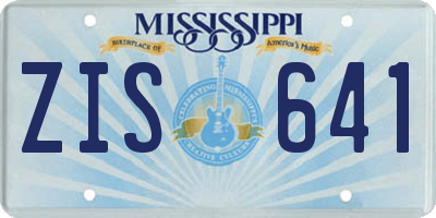 MS license plate ZIS641