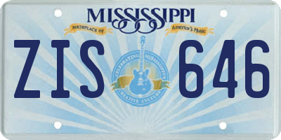 MS license plate ZIS646
