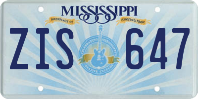 MS license plate ZIS647