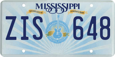 MS license plate ZIS648
