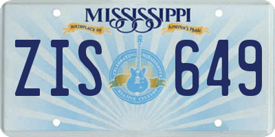 MS license plate ZIS649
