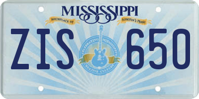 MS license plate ZIS650