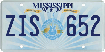 MS license plate ZIS652