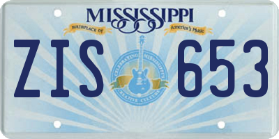 MS license plate ZIS653