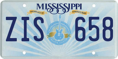 MS license plate ZIS658